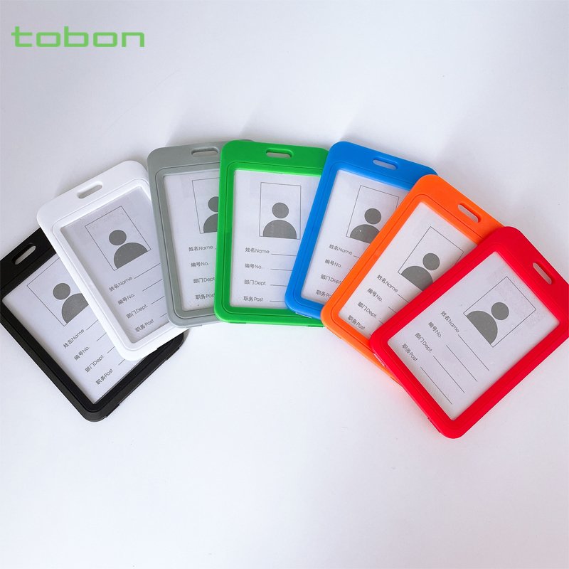 Plastic vertical name card ID card holder
