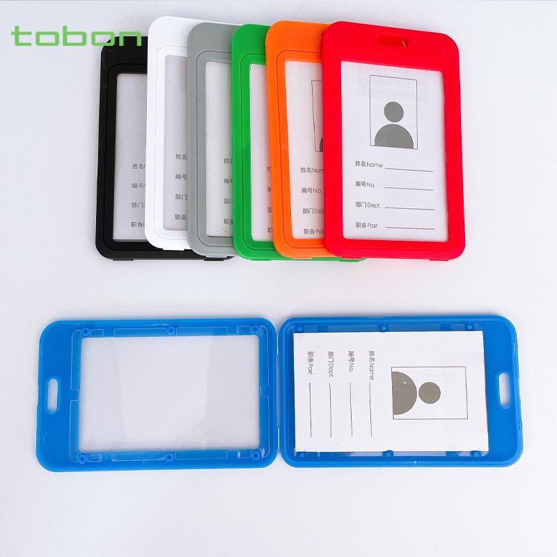 Plastic vertical name card ID card holder