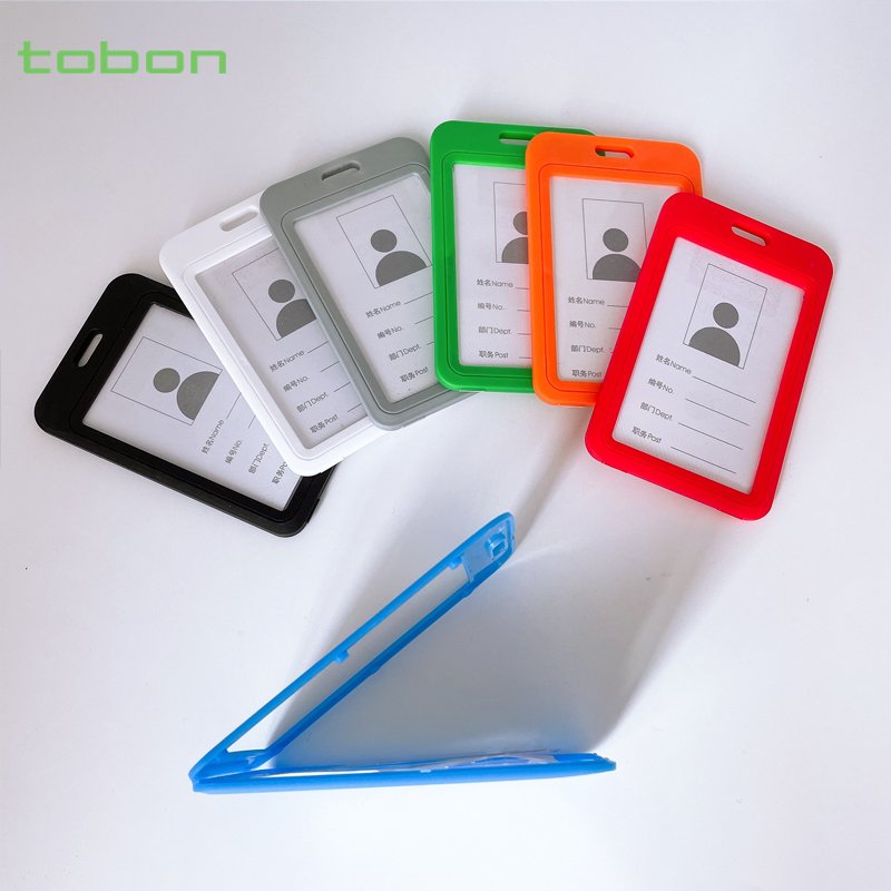 Plastic vertical name card ID card holder