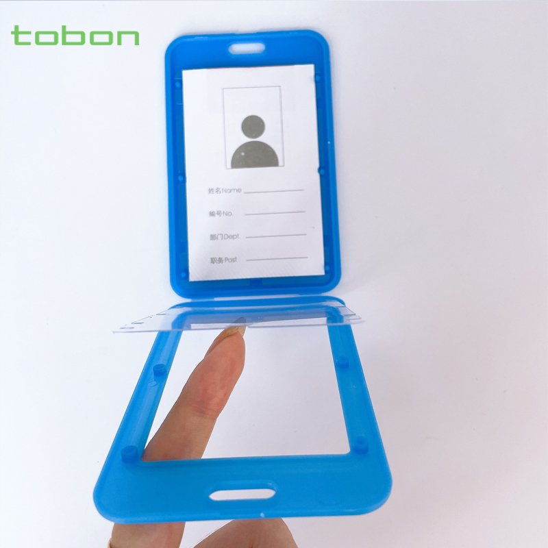 Plastic vertical name card ID card holder