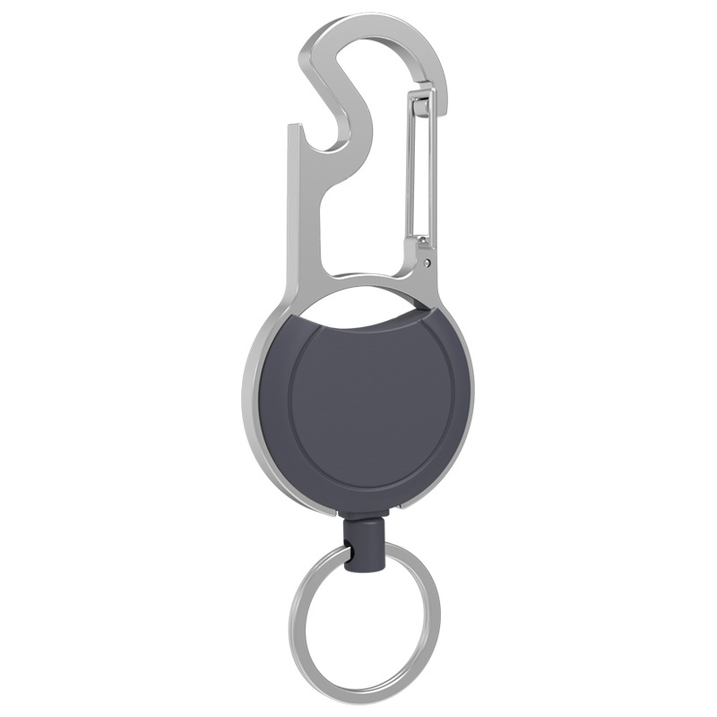 Pullther Zinc Alloy 30cm Scalable Mountaineering Button Badge Stand Roll Anti Loss Metal Keychain Knot Hidden