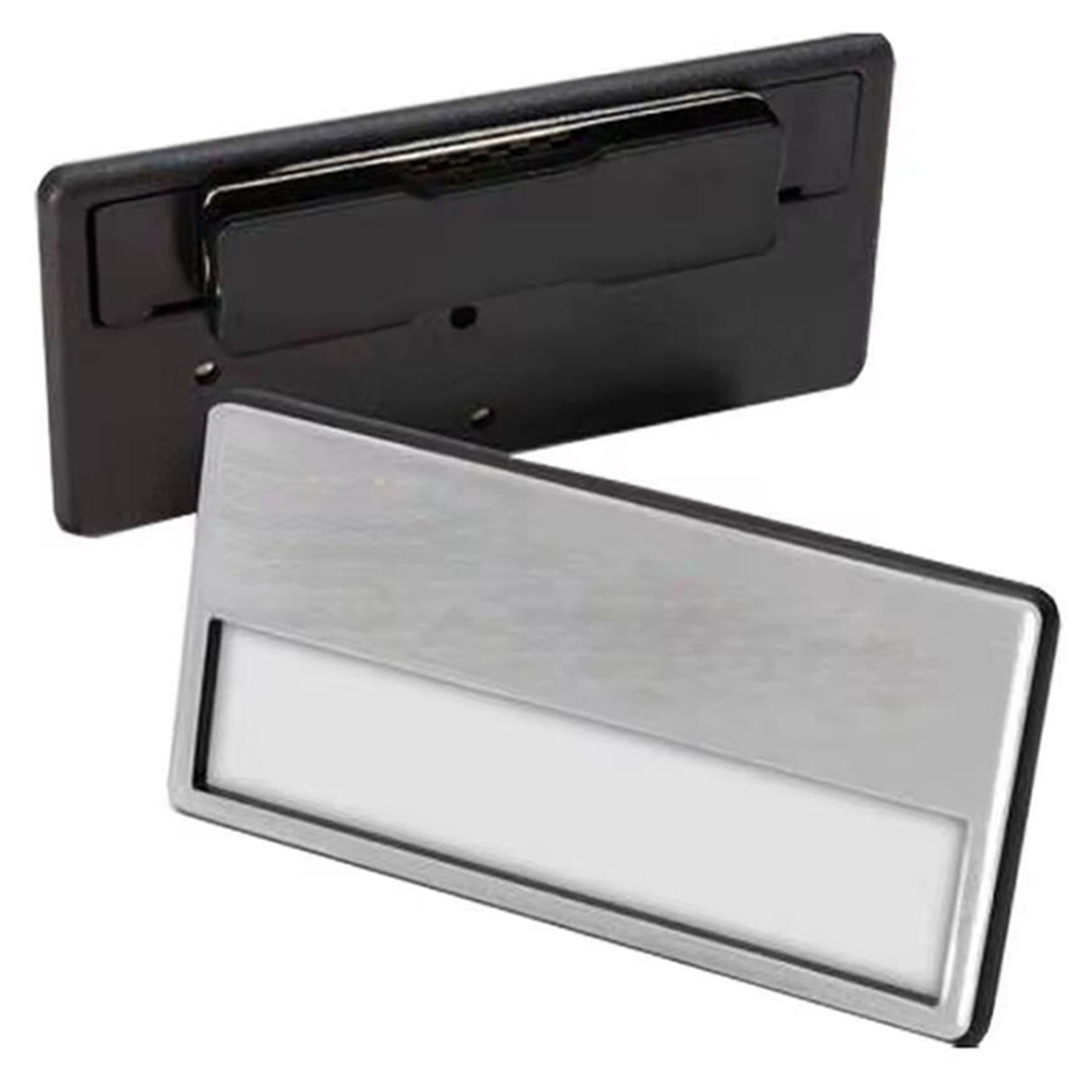 Custom Logo Rectangular Reusable Name Tag Pin Badge Holder Metal Sublimation Blank Magnetic Gold Staff Magnet Name Plate Badge