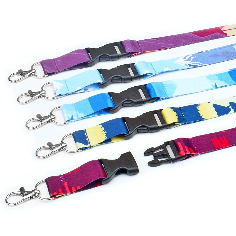 Factory Price Custom Design Logo Heat Transfer Dye Sublimation Printed Lanyard With Badge Reel