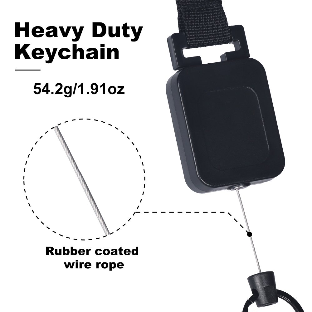 Multifunctional High Stretch Easy To Pull D Hook Stainless Steel Heavy Duty Metal Id Reractable Badge Holder With Carabine Reel