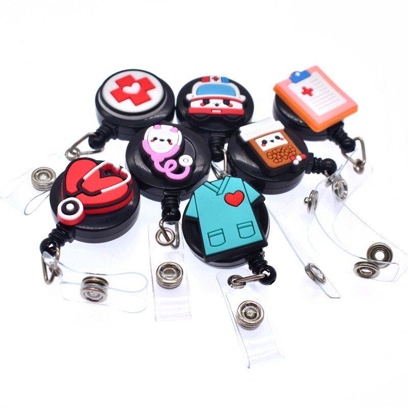 Wholesale Custom Retractable Plastic Alligator Clip Id Card Badge Holder Reel Badge Holder