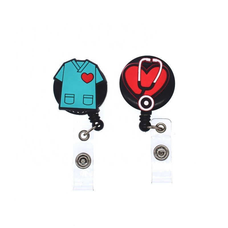 Wholesale Custom Retractable Plastic Alligator Clip Id Card Badge Holder Reel Badge Holder