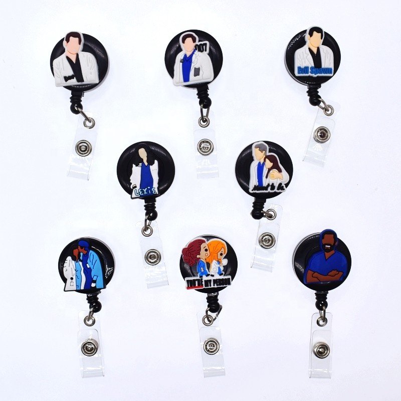 Wholesale Custom Retractable Plastic Alligator Clip Id Card Badge Holder Reel Badge Holder