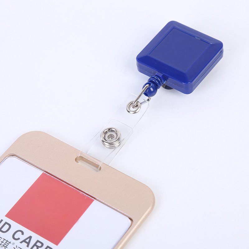 Wholesale Custom Square Shape Easy to Pull Buckle Yoyo Hospital Nurse Retractable Badge Reel Roller Clip ID Card Name Tag Holder