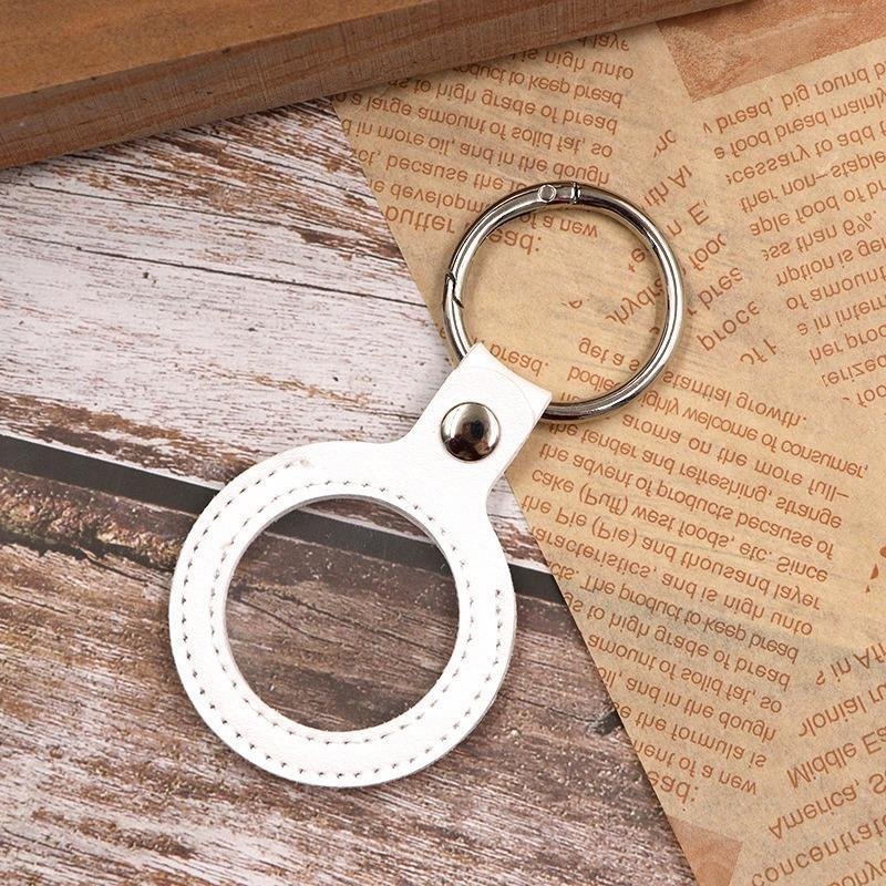 Leather Commemorative Coin Keychain Leather 30-38mm Coin Case Round Commemorative Badge Storage Keychain