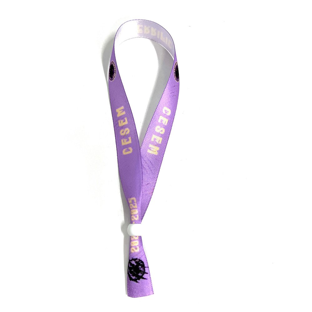 Custom LOGO fabric woven cloth wristbands eco friendly bracelet for events party distinguish VIP plastic clasp with lock
