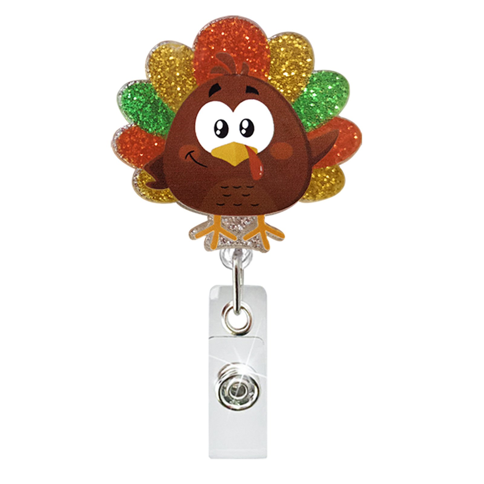 Thanksgiving Nurse Badge Reel Fall Badge Reels Autumn Pumpkins Retractable Nurse ID Name Badge Holder Turkeys