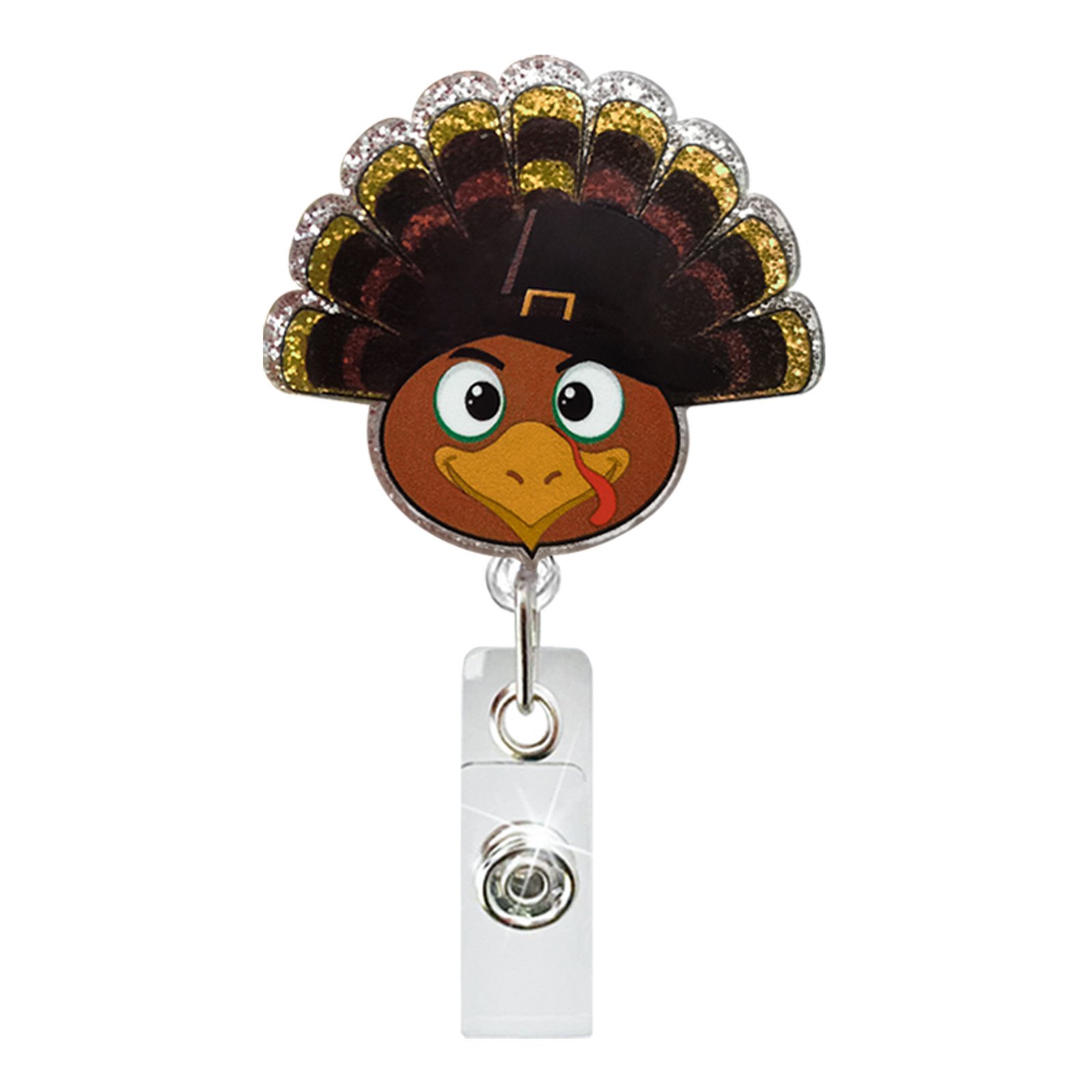 Thanksgiving Nurse Badge Reel Fall Badge Reels Autumn Pumpkins Retractable Nurse ID Name Badge Holder Turkeys