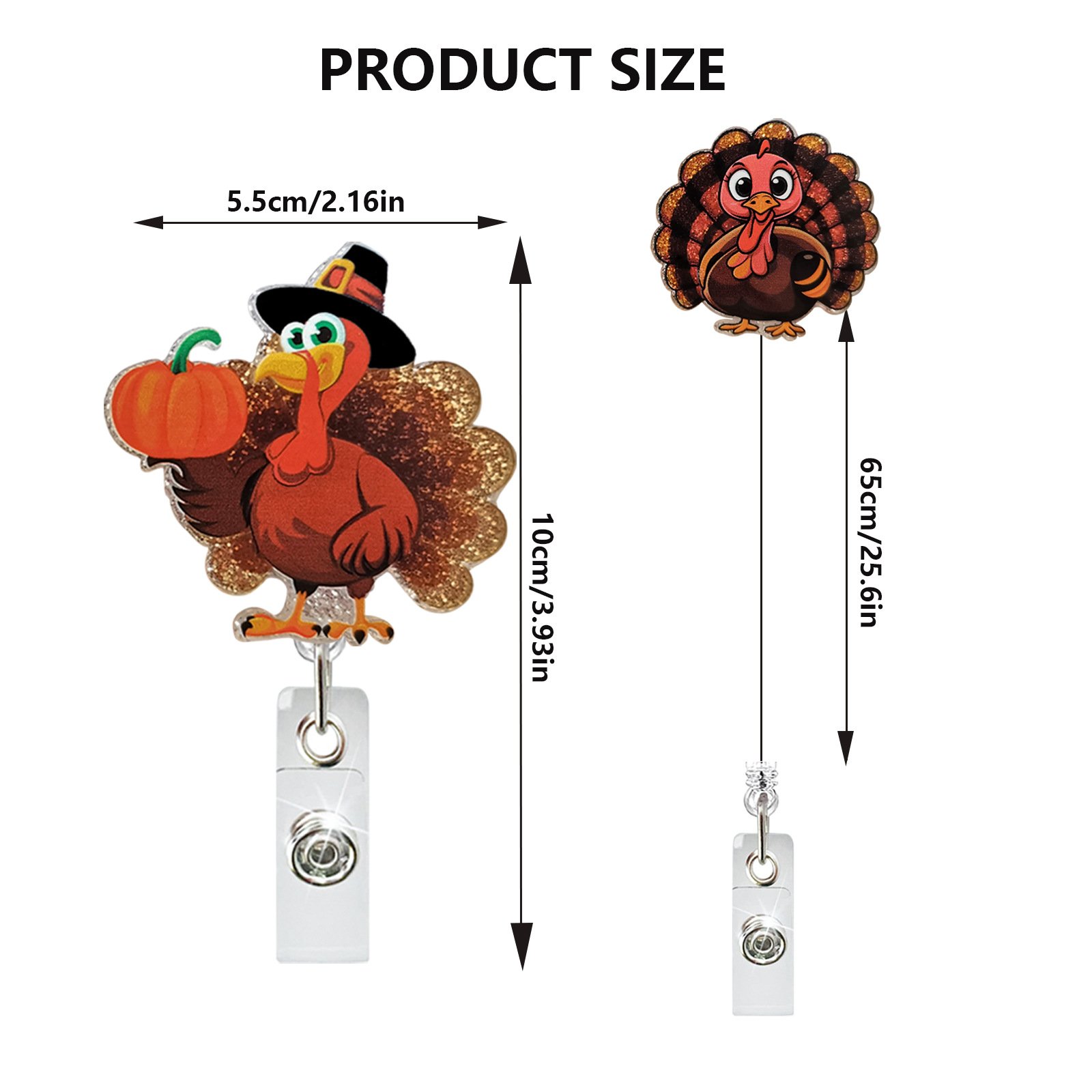 Thanksgiving Nurse Badge Reel Fall Badge Reels Autumn Pumpkins Retractable Nurse ID Name Badge Holder Turkeys