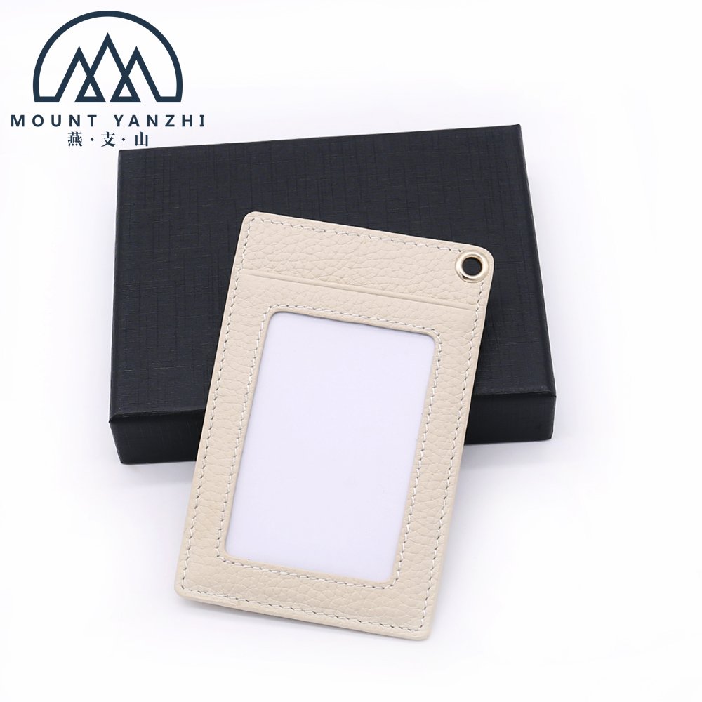 High Quality Genuine Leather Business ID Card Holder Keychain Credit Card Holder Wallet Wristlet ID Holder With Tassels
