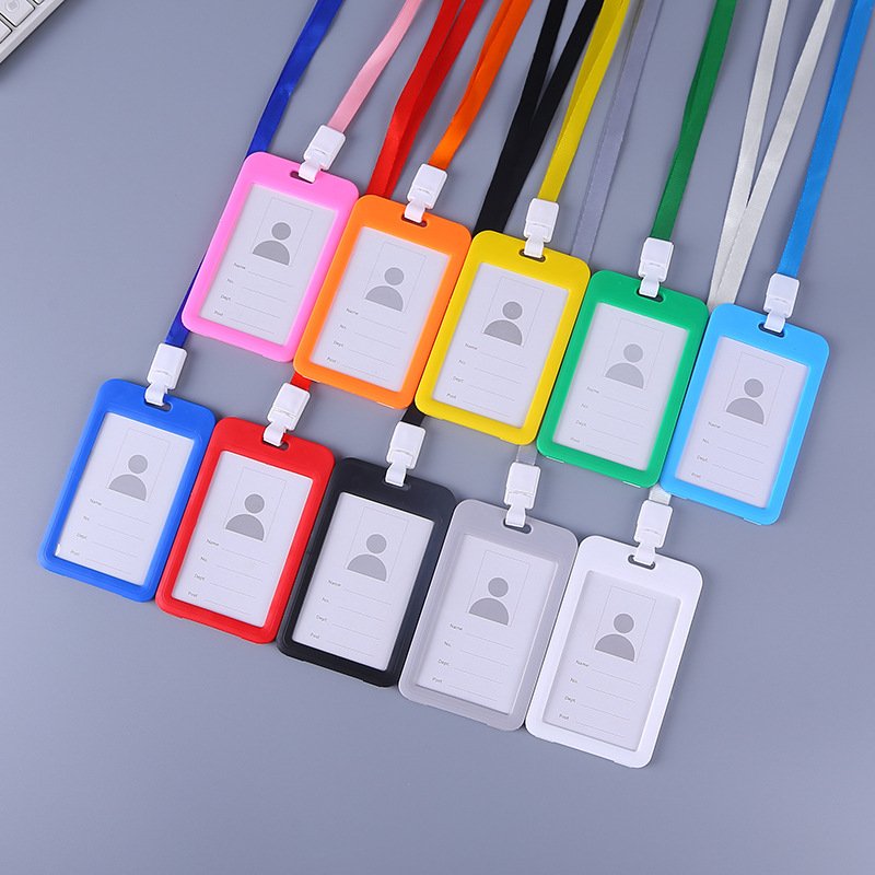 2023 ID Name Tag Card Badge Holder Campus Card Work Permit Exhibition Card Protective Sleeve with Lanyard