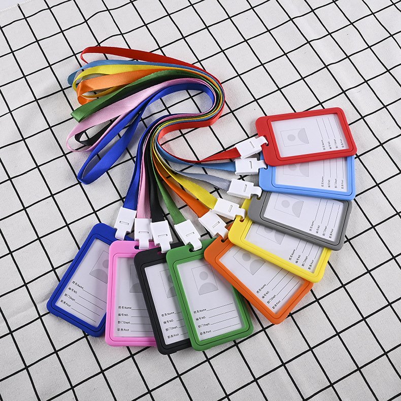 2023 ID Name Tag Card Badge Holder Campus Card Work Permit Exhibition Card Protective Sleeve with Lanyard