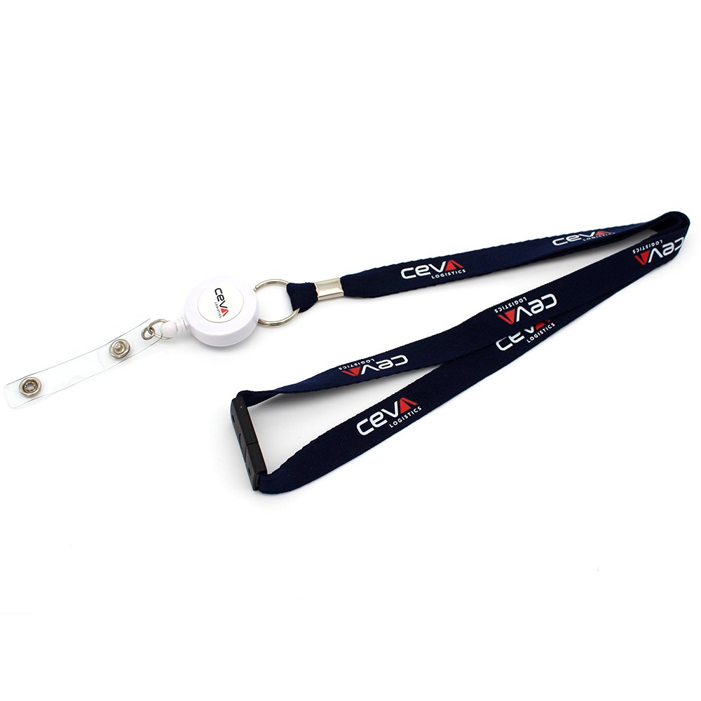 High Quality Promotional Breakaway Polyester Lanyard Strap Badge Reel Retractable Lanyard