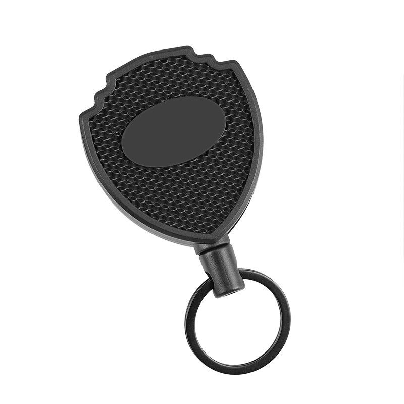 Pullther retractable badge holder with lock buckle keyring, heavy-duty side opening, make a badge