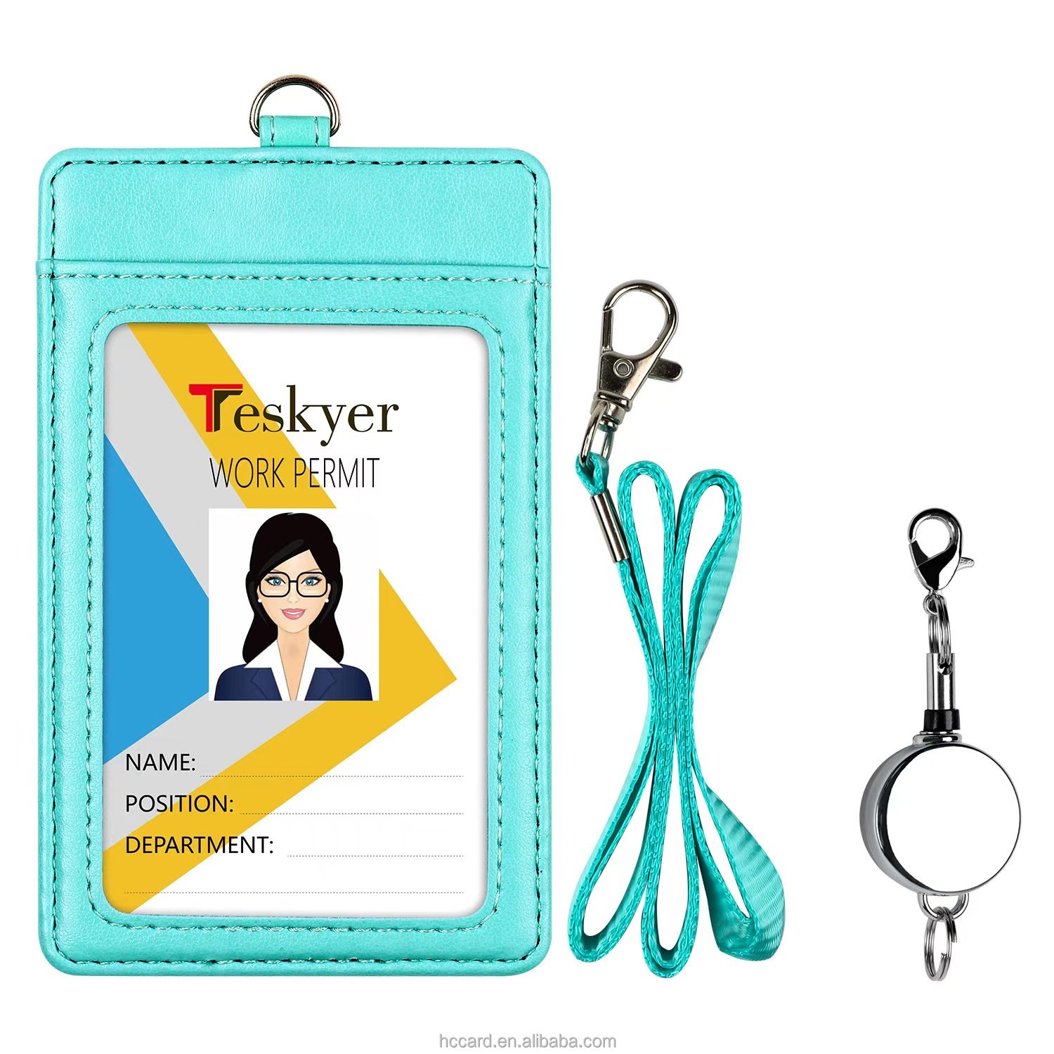 Hot sales Factory Direct Custom Leather Credit Card Holder Business Lanyard Zipper ID Card Holder Badge Holders