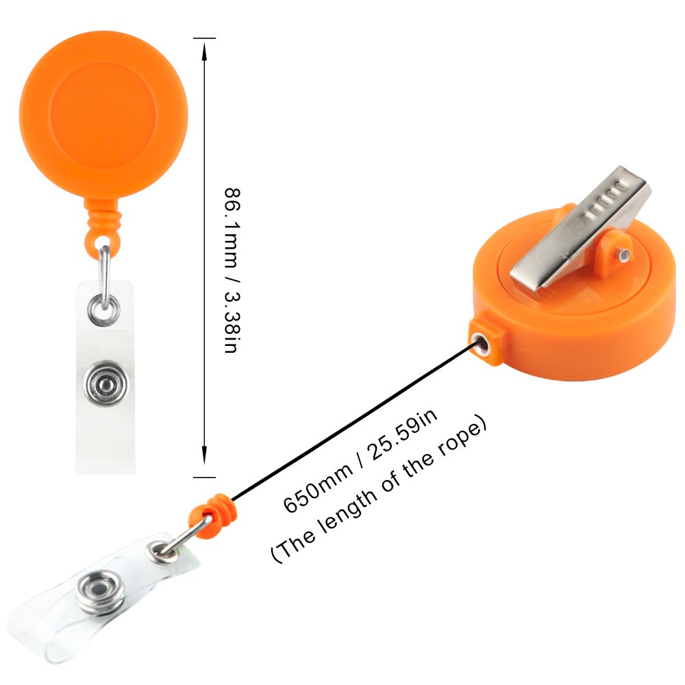 Promotion Display ID Name Card Metal Badge Holder Anti-Lost Clip Office Supply 360 Rotation Retractable Badge Reel