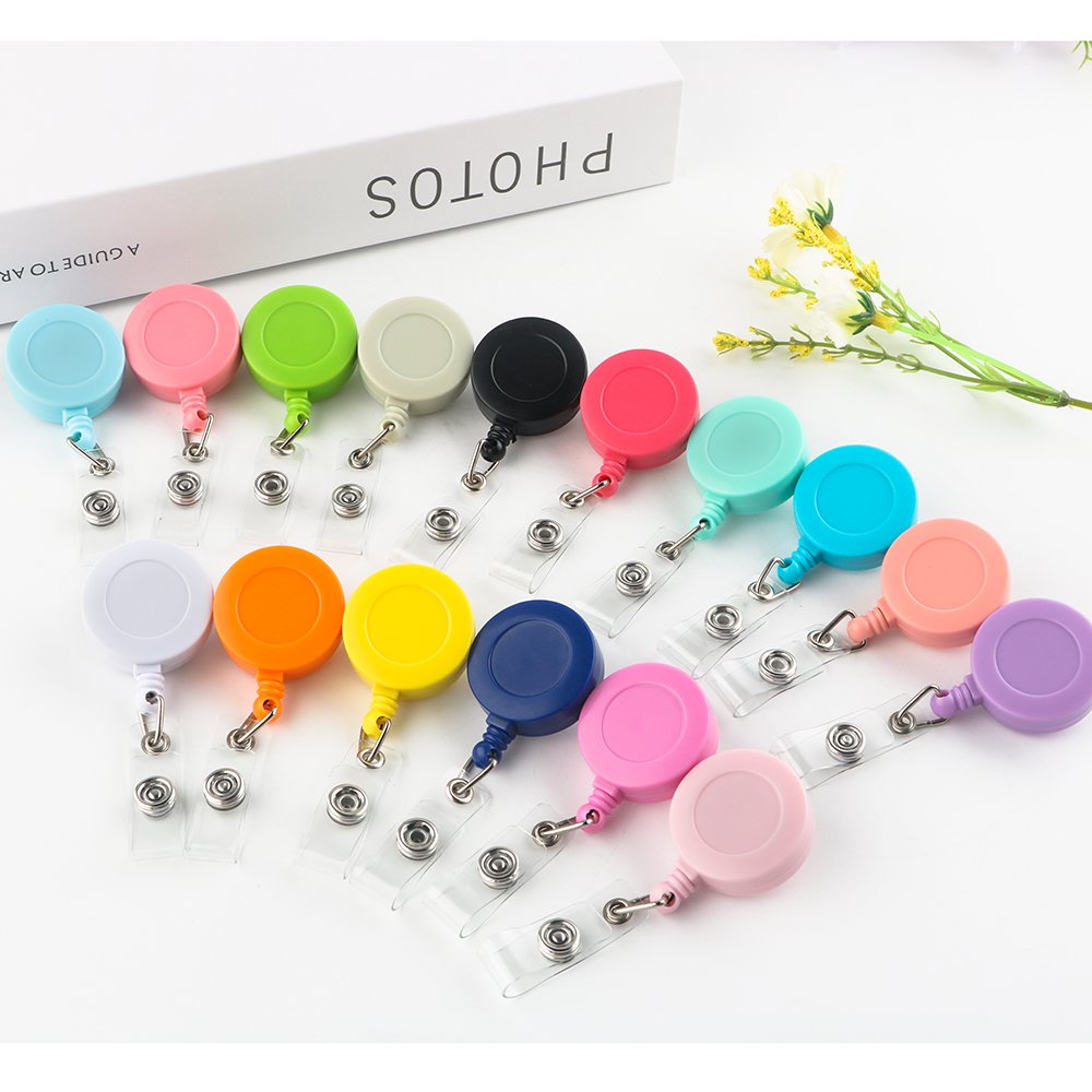 Promotion Display ID Name Card Metal Badge Holder Anti-Lost Clip Office Supply 360 Rotation Retractable Badge Reel