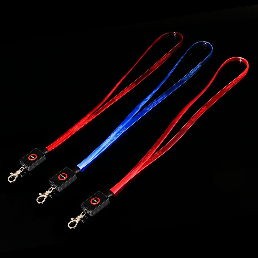 Ismart ID Badge Holder Light Up Lanyard Name Card Holder Lanyard Neck LED Lanyard with Key Ring