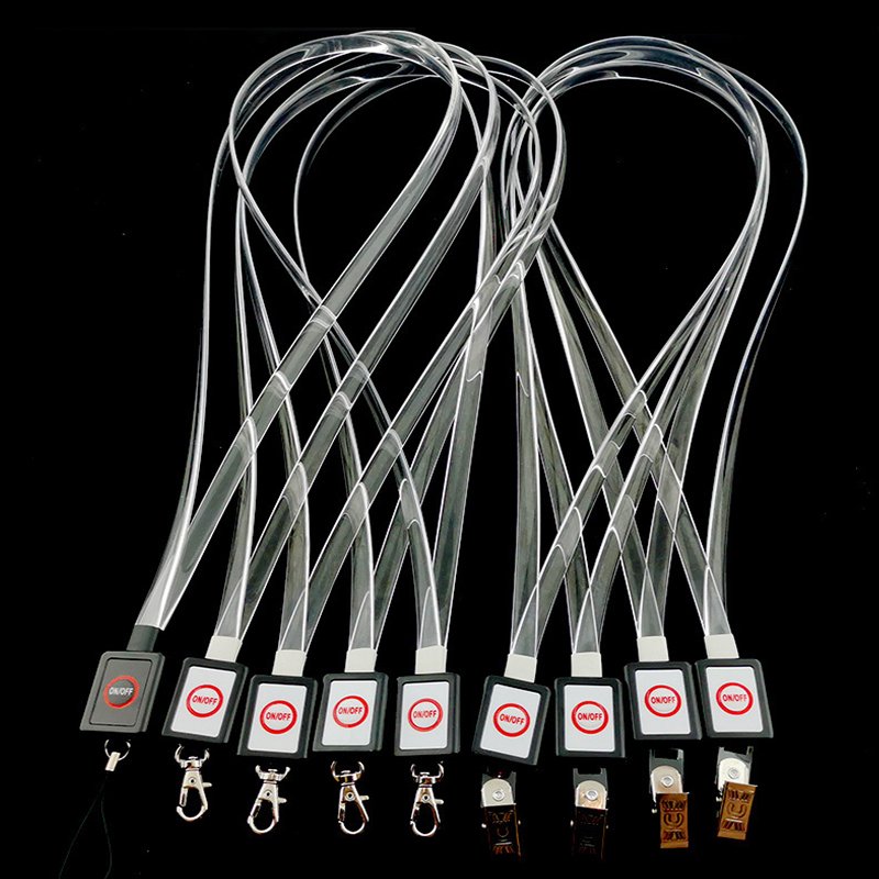 Ismart ID Badge Holder Light Up Lanyard Name Card Holder Lanyard Neck LED Lanyard with Key Ring