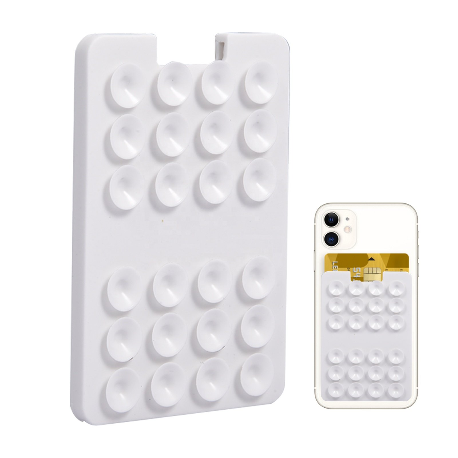 New Design Silicone Sucker Suction Cup Id Credit Name Card Badge Holder Cover Phone Accessories Mobile Phone grip Holder