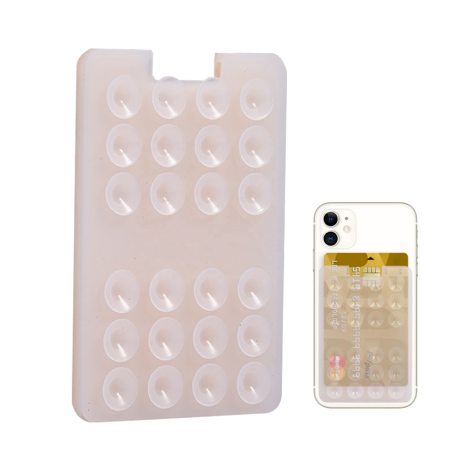 New Design Silicone Sucker Suction Cup Id Credit Name Card Badge Holder Cover Phone Accessories Mobile Phone grip Holder