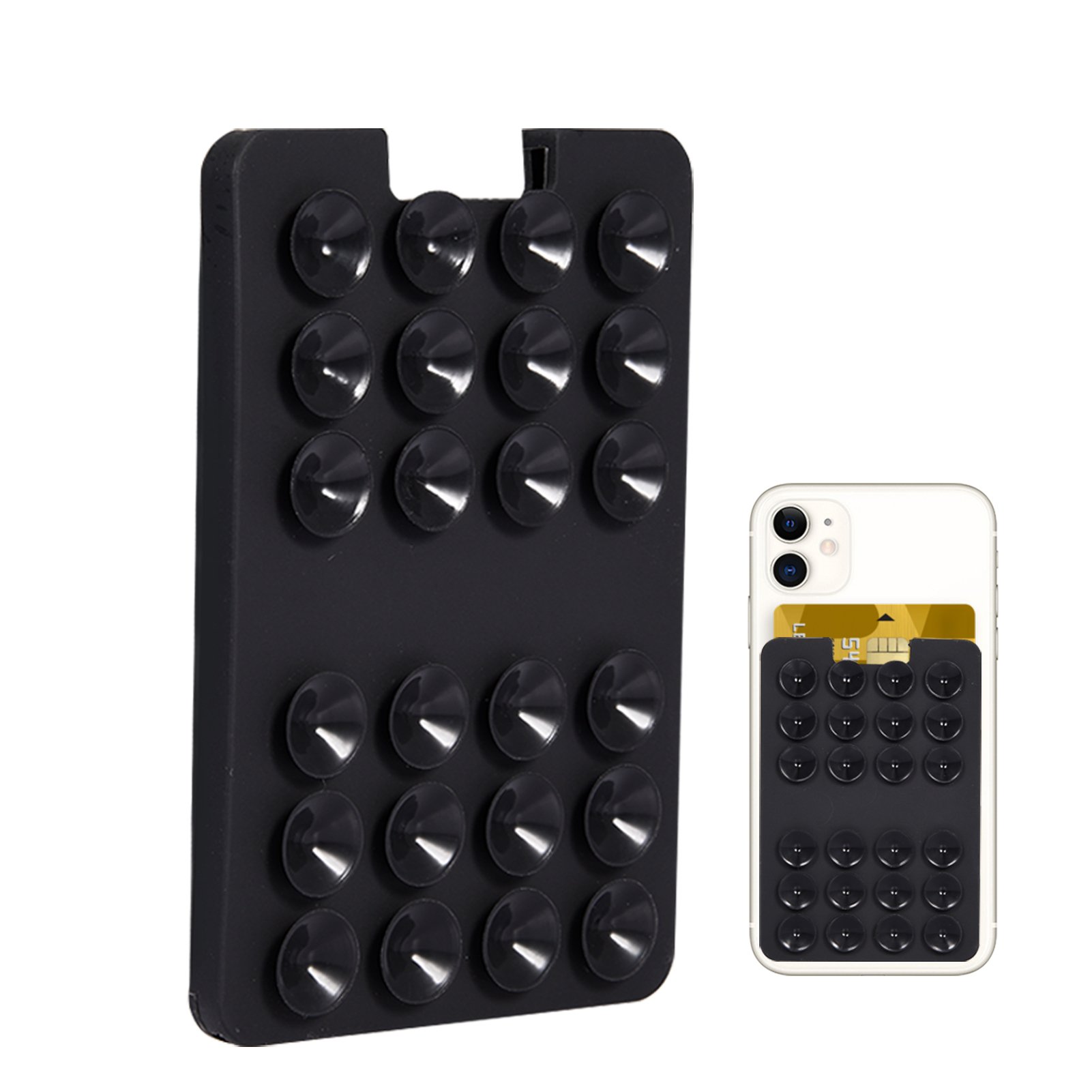 New Design Silicone Sucker Suction Cup Id Credit Name Card Badge Holder Cover Phone Accessories Mobile Phone grip Holder