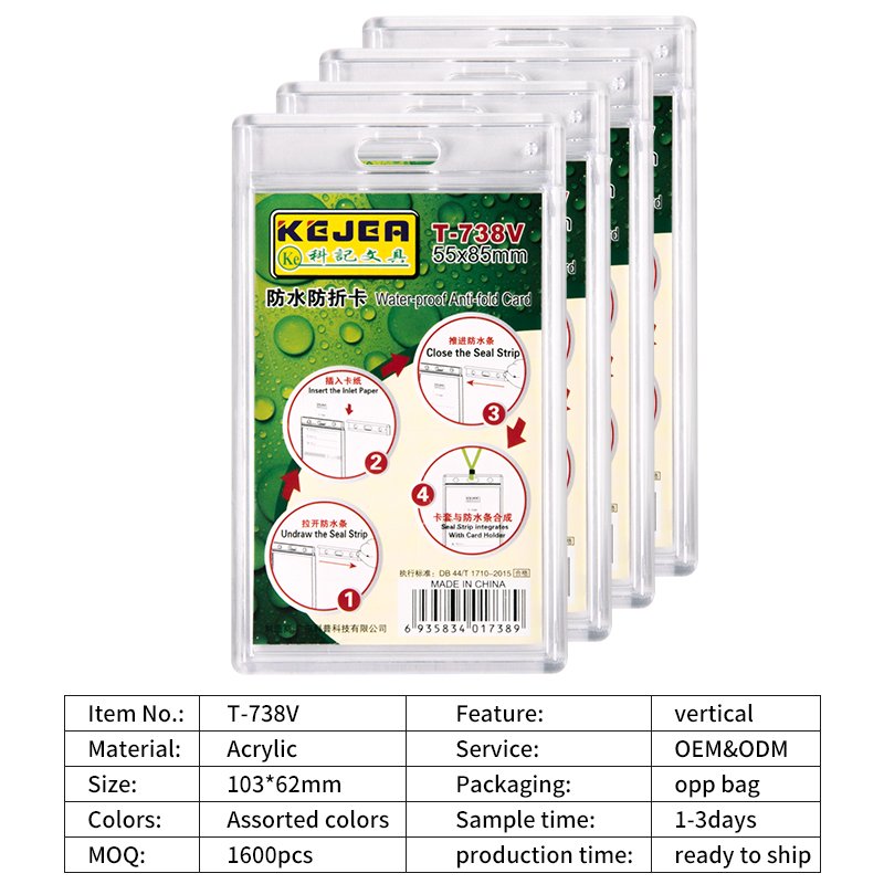 Plastic Card Holders Heavy Duty Card Holder Plastic Card Protector Cover Transparent Badge Holder Protector