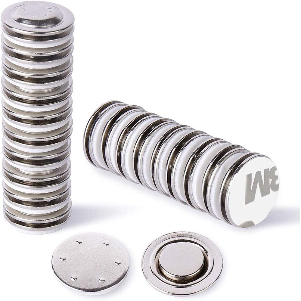Metal Sliver Round Button Badge Magnets for ID Badge Holders