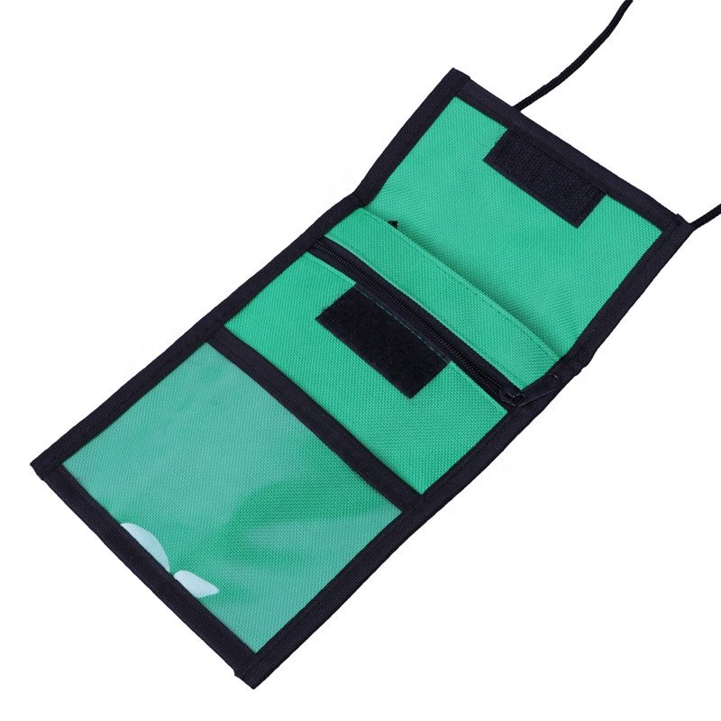 Unionpromo Custom Vintage Style Nylon Neck Wallet ID Holder Bag Trade Show Fashionable Business Card Holder Plastic Canvas