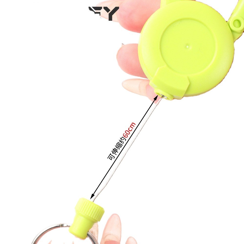 High Rebound Easy-Pull Retractable Keychain with Elastic Drawstring and Long Cord Anti-Lost Badge Holder & Accessory