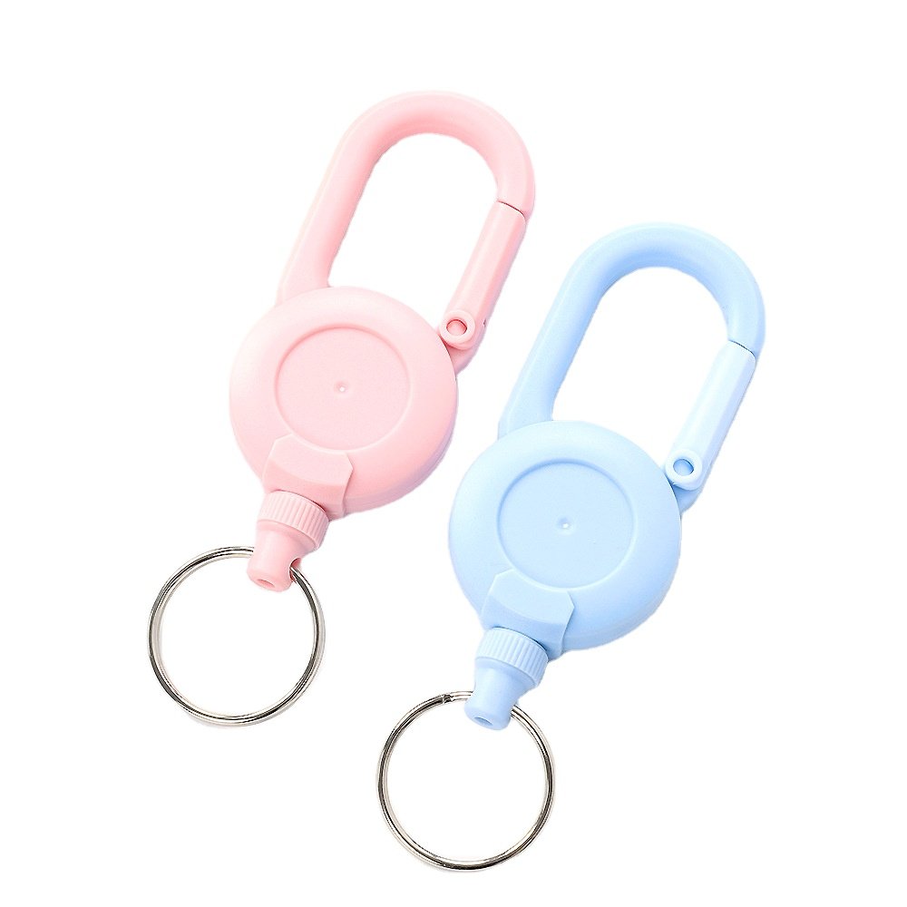 High Rebound Easy-Pull Retractable Keychain with Elastic Drawstring and Long Cord Anti-Lost Badge Holder & Accessory