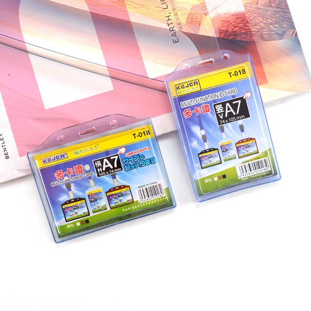 KEJEA A7 Transparent Soft PVC Card Sleeve Multi-function ID Card Protector Double Side Card Holder Loss Prevention