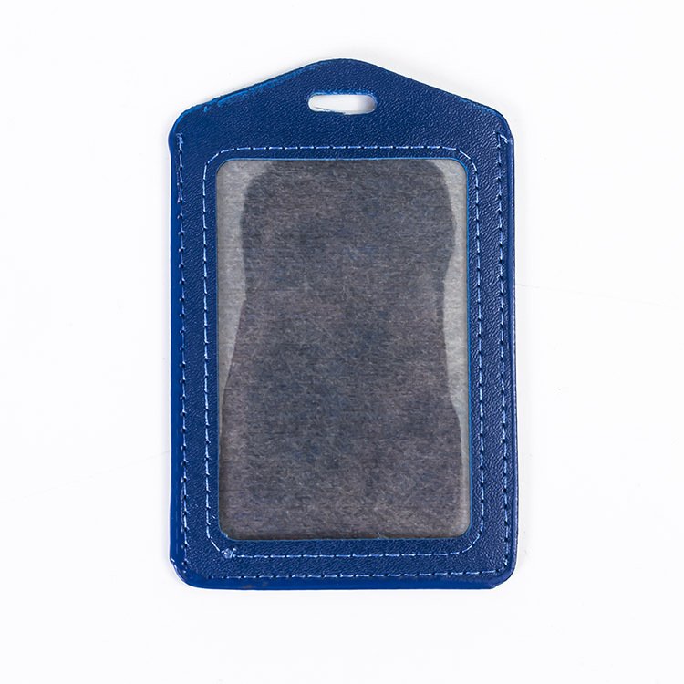 Vertical PU Leather ID Card Name Badge Holder school id card holder
