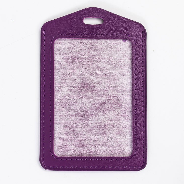 Vertical PU Leather ID Card Name Badge Holder school id card holder