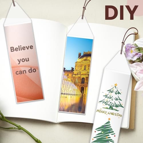 Customized Plastic Bookmark Sleeves Clear Wedding Photo Booth Blank PVC Bookmark Holder Sleeves with Hole