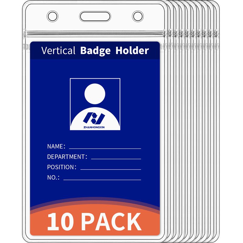 Durable Transparent Vertical Waterproof Work Id Card Holder Multi Purpose Custom Soft Pvc Card Badge Holder