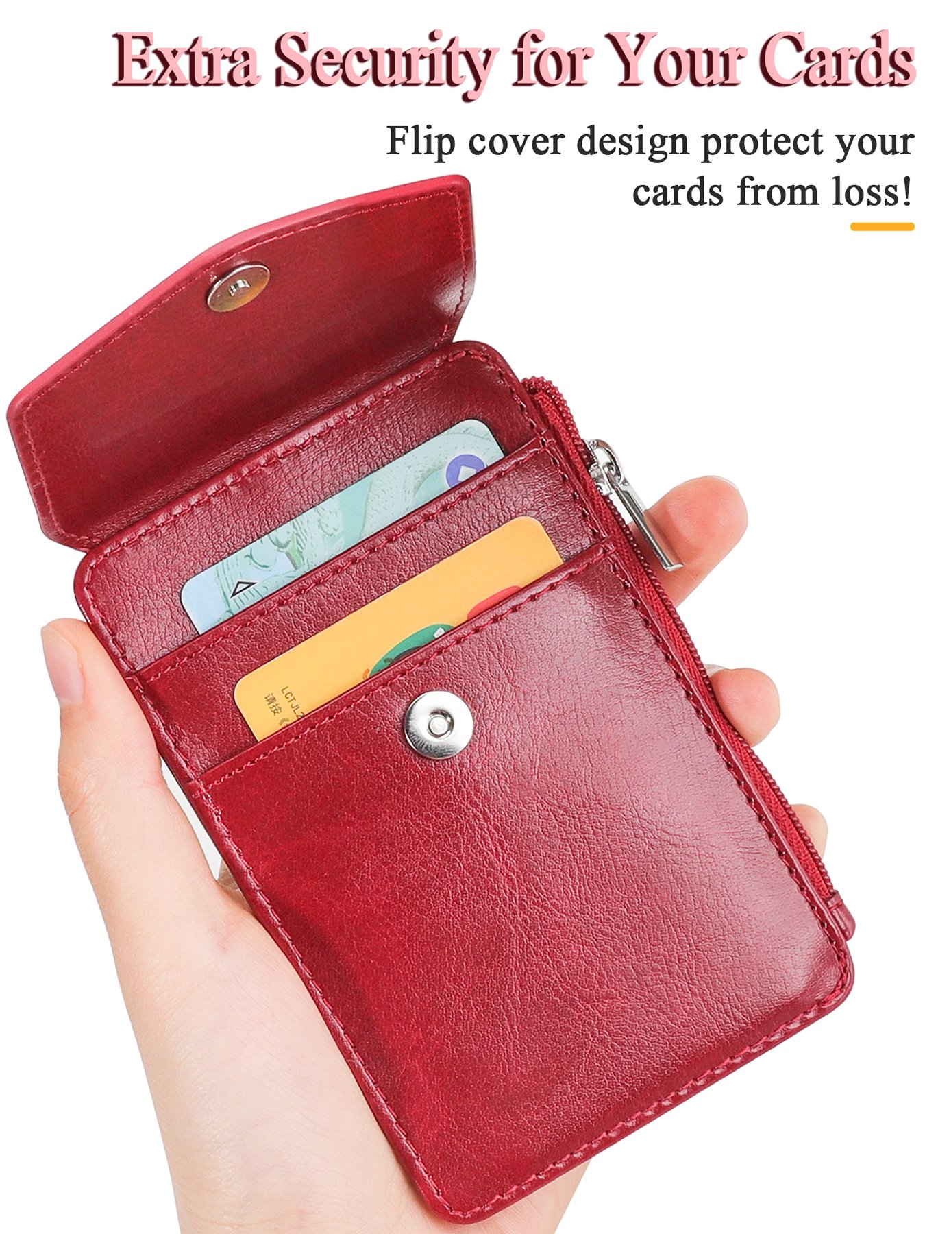 PU Leather badge holder Custom Name ID Card Holder with Side Zip Pocket Vertical Horizontal with lanyard for Women &men Teachers