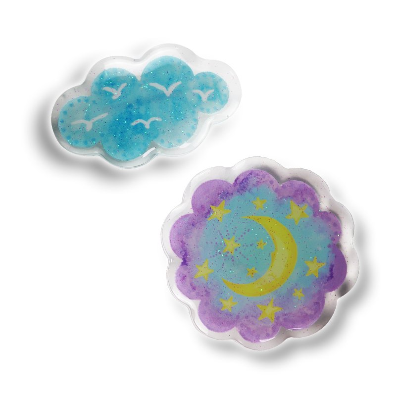 Customize personalized cute clear holographic laser cut acrylic epoxy pin badges holder custom acrylic brooch pin
