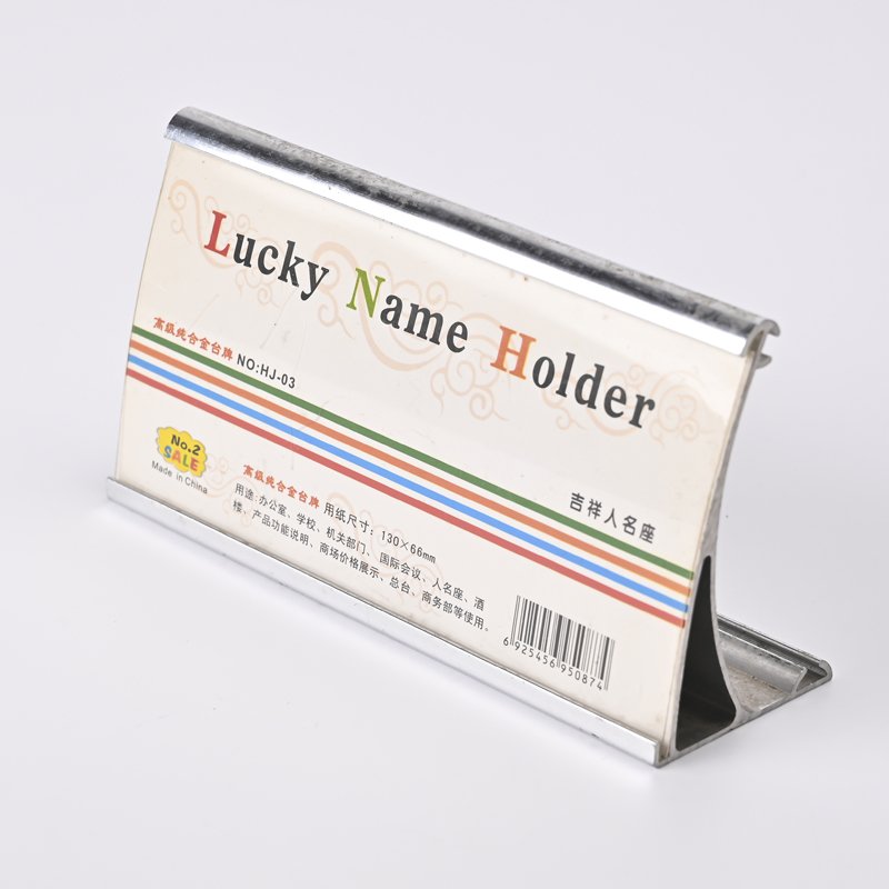 High Quality Cheap Table Name Tag Type And Safty Style Custom Logo Printed Reusable Aluminum Name Badge Holder