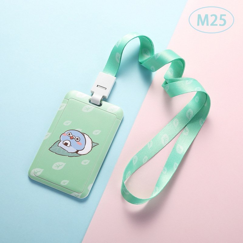 Custom School Student Cartoon Plastic Abs Card Holders Lanyard With Id Card Badge Holder