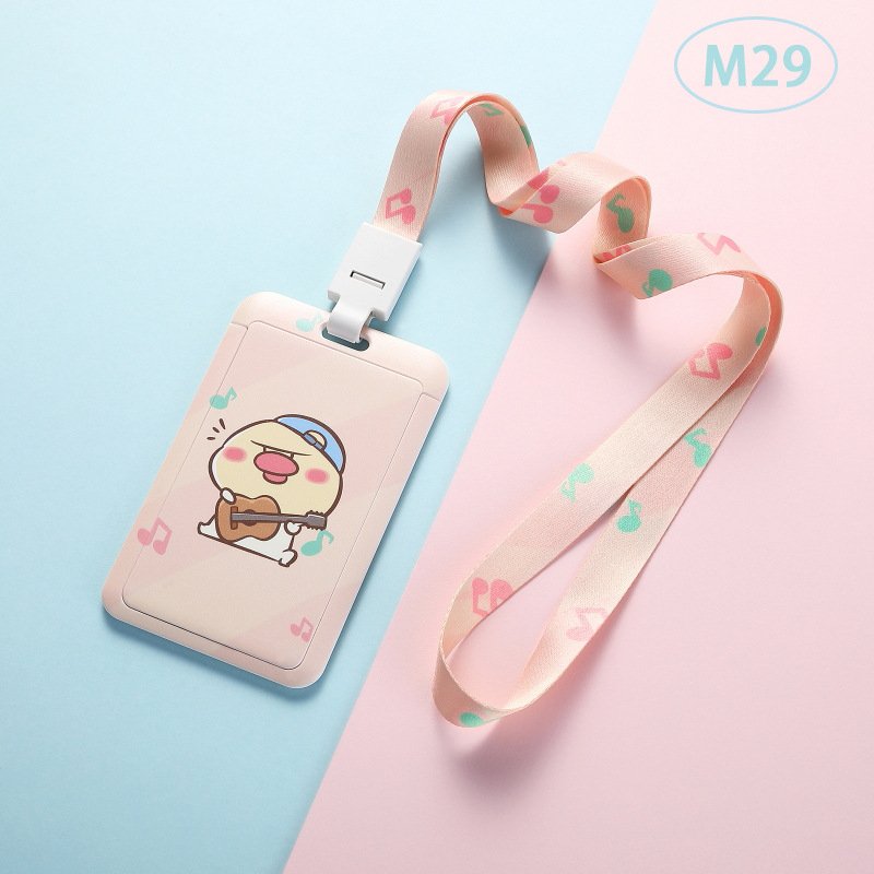 Custom School Student Cartoon Plastic Abs Card Holders Lanyard With Id Card Badge Holder