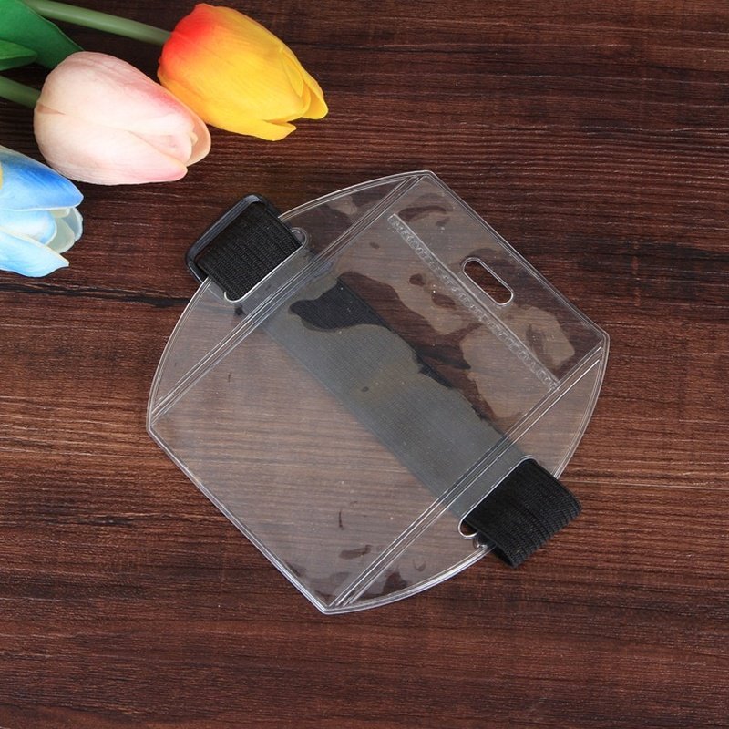 Hengyao Hot Selling PVC Leather and ABS Arm Badge Card Holder for ID Badges eBay Favorite Product with Lanyard