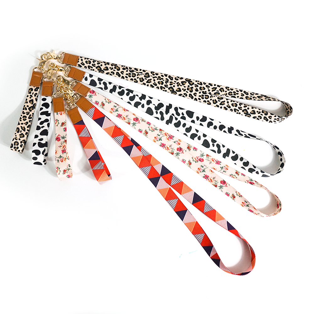 Sublimation Leather Wrist Id Badge Holder Custom Lanyard