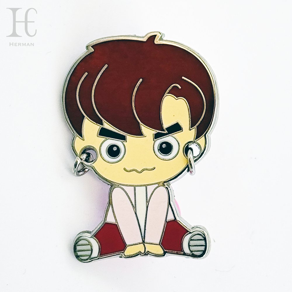 International designer Source factory custom soft enamel flash animated cartoon lapel pin metal badge Hard enamel medallion