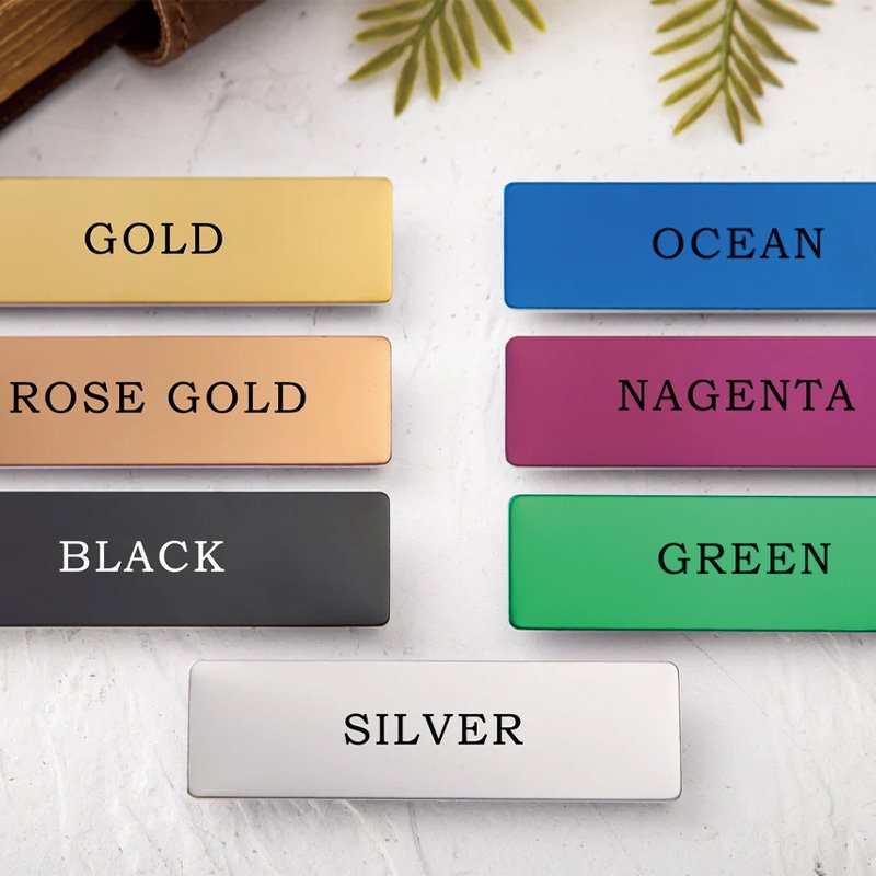 Custom Plate Stainless Steel Blank Metal Sublimation Magnet Name Button Badge Engrave Employee Magnetic Name Badge Holders