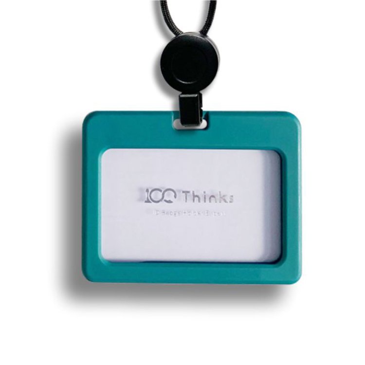 Customized ABS Plastic ID Card Badge Holder with Stylish Neck Strap Fashionable Style for Photos & Credit Cards